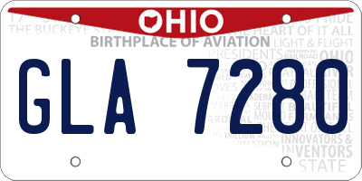 OH license plate GLA7280