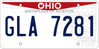 OH license plate GLA7281