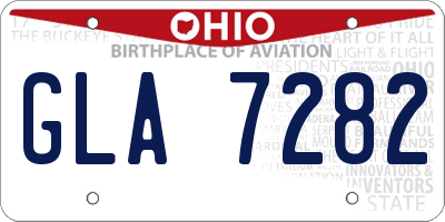 OH license plate GLA7282