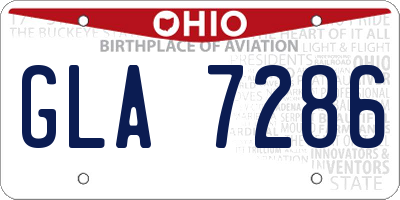 OH license plate GLA7286