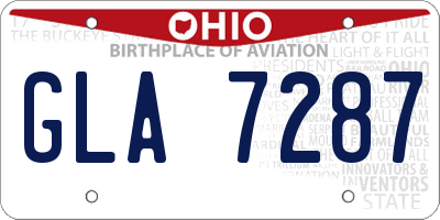 OH license plate GLA7287