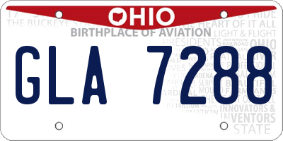 OH license plate GLA7288