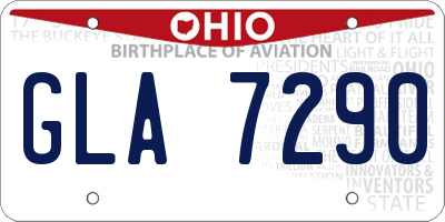 OH license plate GLA7290