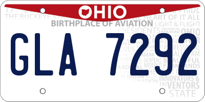 OH license plate GLA7292