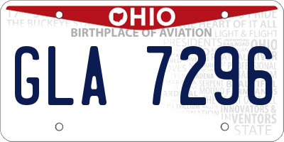 OH license plate GLA7296