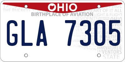 OH license plate GLA7305
