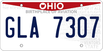 OH license plate GLA7307