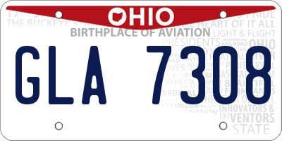 OH license plate GLA7308