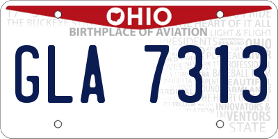 OH license plate GLA7313