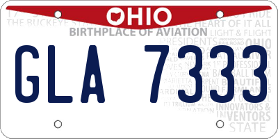 OH license plate GLA7333