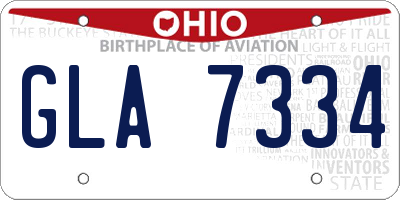 OH license plate GLA7334