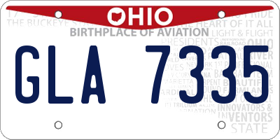 OH license plate GLA7335