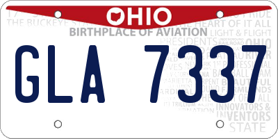 OH license plate GLA7337