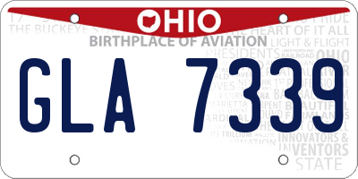 OH license plate GLA7339