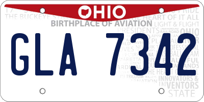OH license plate GLA7342
