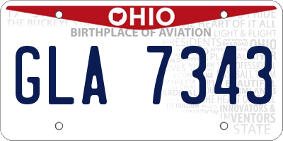 OH license plate GLA7343