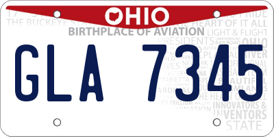 OH license plate GLA7345