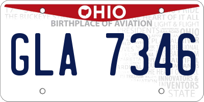 OH license plate GLA7346