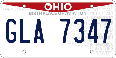 OH license plate GLA7347