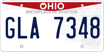 OH license plate GLA7348