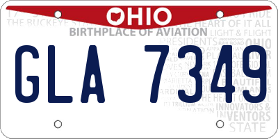 OH license plate GLA7349
