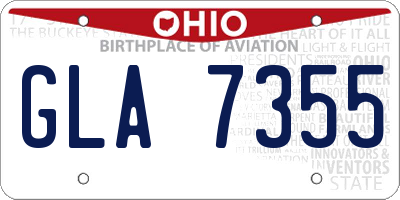 OH license plate GLA7355