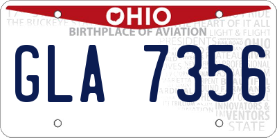 OH license plate GLA7356