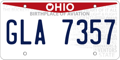 OH license plate GLA7357