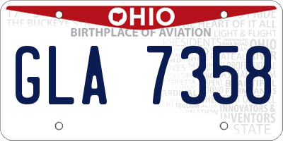 OH license plate GLA7358