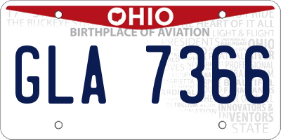 OH license plate GLA7366