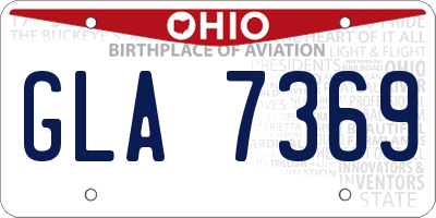 OH license plate GLA7369