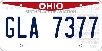OH license plate GLA7377