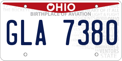 OH license plate GLA7380
