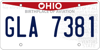 OH license plate GLA7381