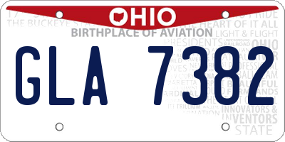 OH license plate GLA7382