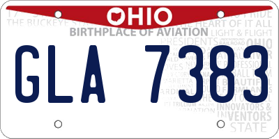 OH license plate GLA7383
