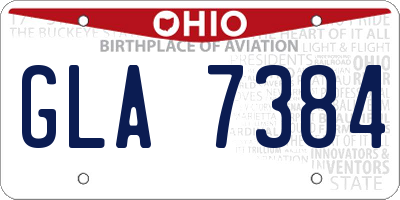 OH license plate GLA7384
