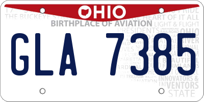 OH license plate GLA7385