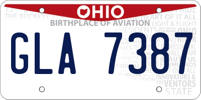 OH license plate GLA7387