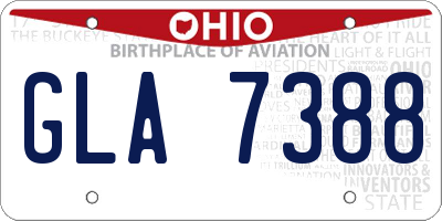 OH license plate GLA7388