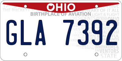 OH license plate GLA7392