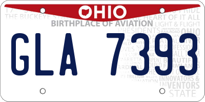 OH license plate GLA7393
