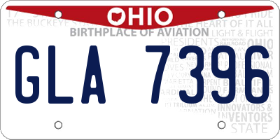 OH license plate GLA7396