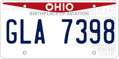 OH license plate GLA7398