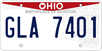 OH license plate GLA7401