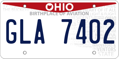 OH license plate GLA7402