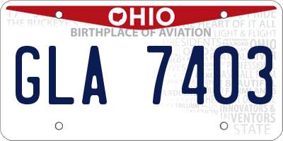 OH license plate GLA7403
