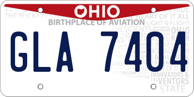 OH license plate GLA7404