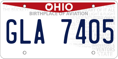 OH license plate GLA7405