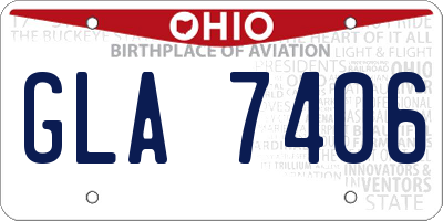 OH license plate GLA7406